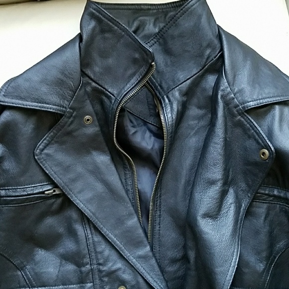 MEN'S SCORPIO USA DOUBLE COLLAR LEATHER JACKET - Picture 7 of 8